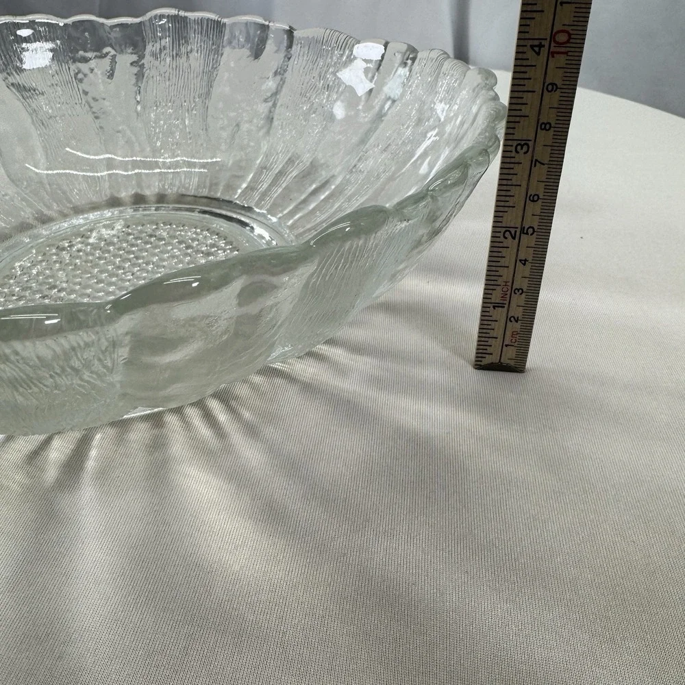 MCM Anchor Hocking Country Estate Clear Glass Sunflower‎ Dish 1960's